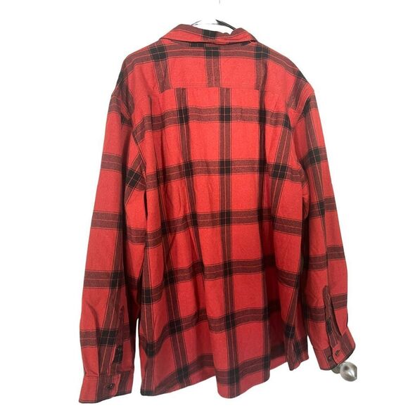 Carhartt Men's Red Black Plaid Loose Fit Flannel Button Down Shirt Size 2XL NWT - Picture 3 of 11